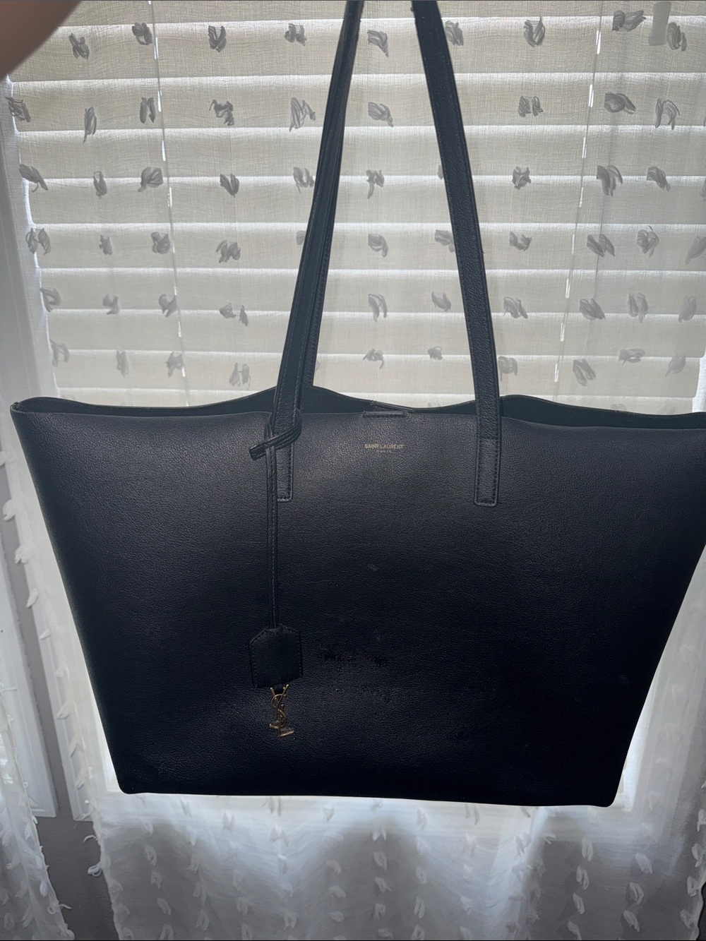 Authentic Black YSL Shopping Tote